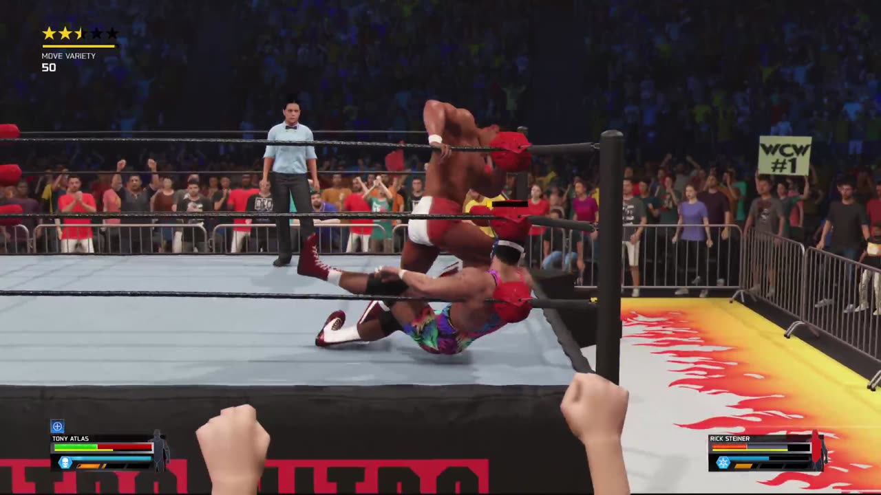WWE 2K25 - Tony Atlas VS Rick Steiner WCW Match - HDR
