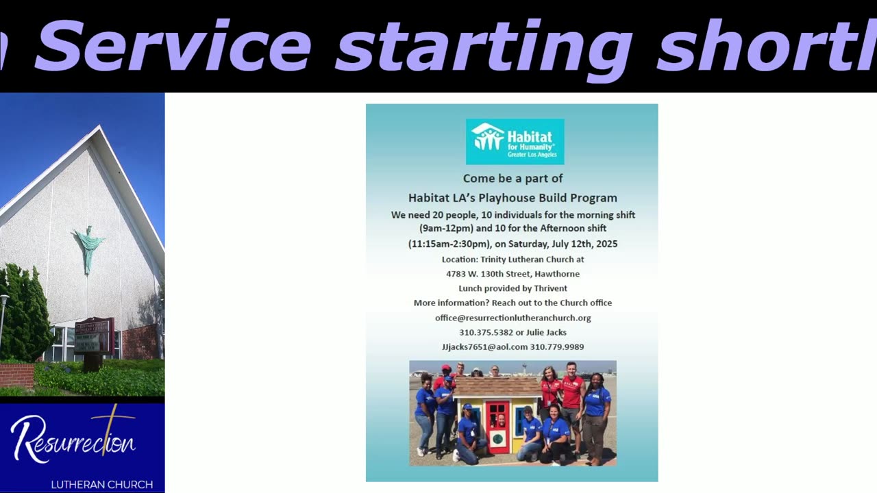 Sunday Service 9 AM June 8, 2025
