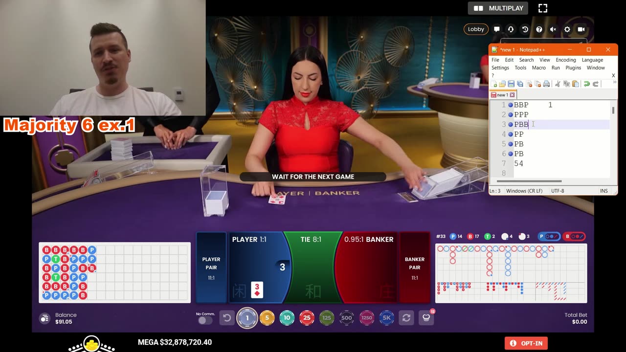 Majority 6 Baccarat Strategy