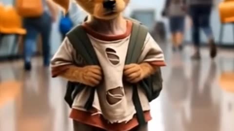 The puppy goes to school alone ❤️🥳