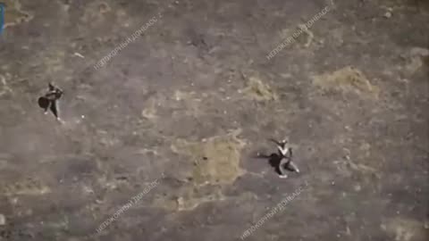 A Russian soldier knocked down an enemy drone