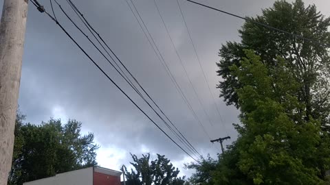 Watching a fake storm being created, come over me and start to rain