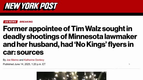 SATURDAY 6/14/25: ‘No Kings’ Insurrection/Uprising, Minnesota Lawmaker and Husband Executed