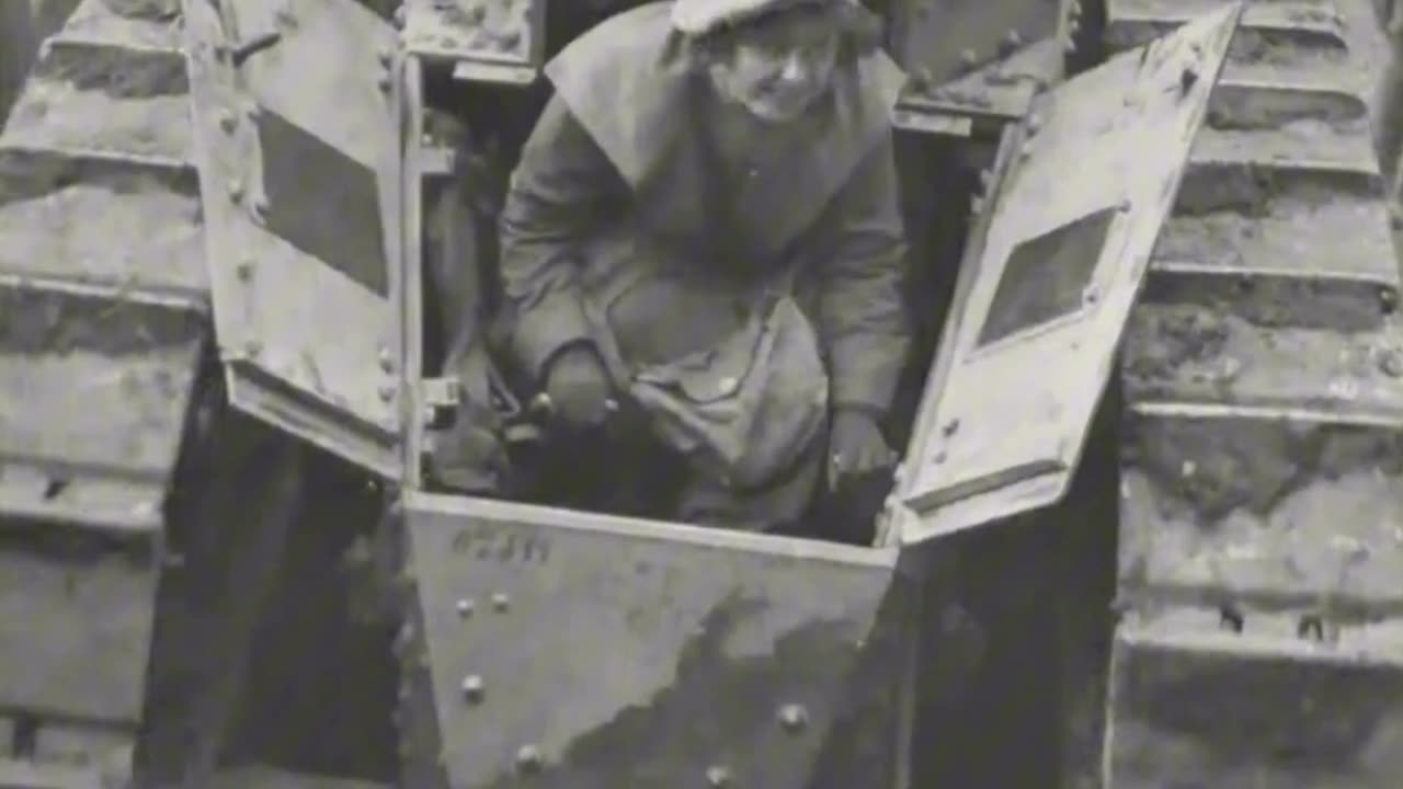 Ladies of the YMCA have a go on a Renault FT tank of the American Expeditionary Force in 1918