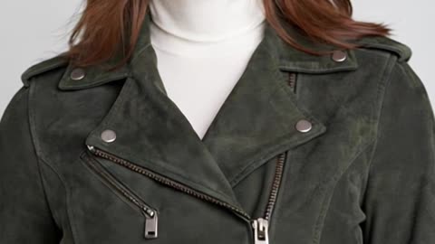 Olive Suede Moto – Where Texture Meets Attitude