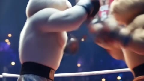 AI Fight: Two Muscular Rabbits Battle in the Ring | Epic Animal Showdown Short