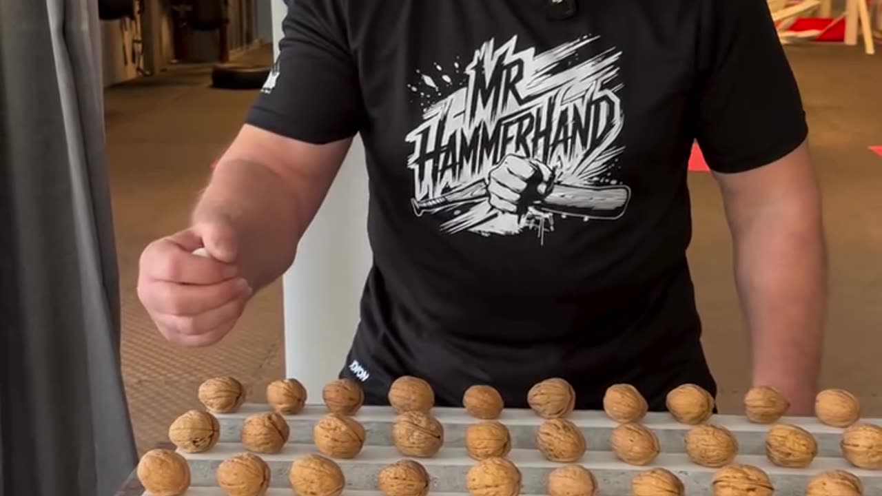 Mr. Hammerhand Sets Walnut Breaking World Record