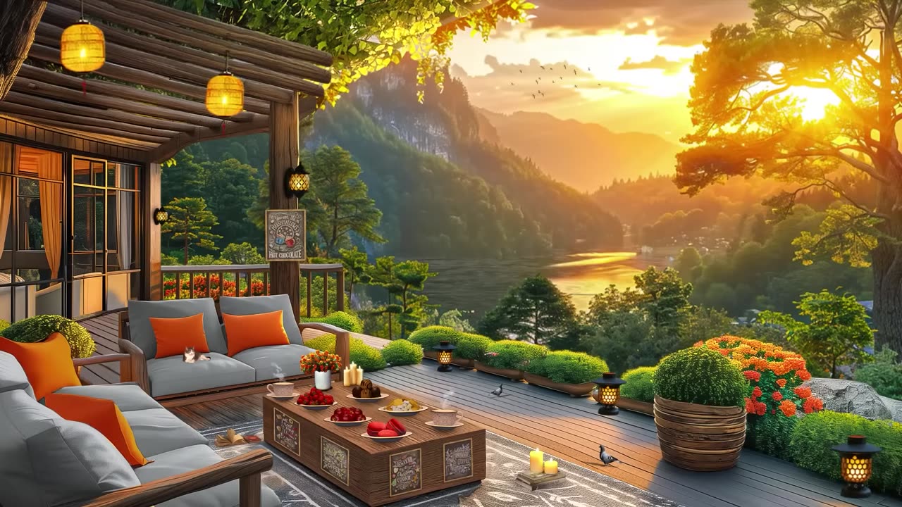 By the Riverside：Outdoor Café with Views and a Cozy Atmosphere