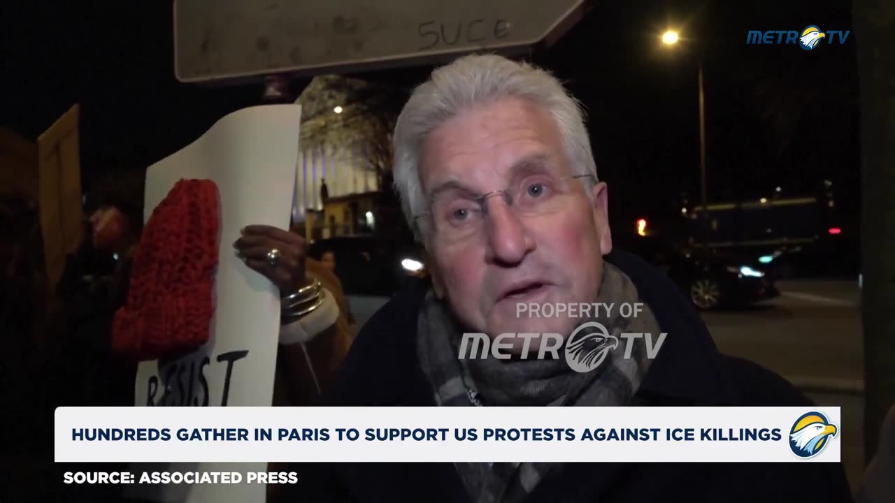 About 1,000 people protested against ICE in Paris yesterday