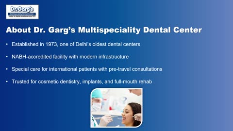 Affordable Dental Tourism Packages in India – Dr. Garg’s Multispeciality Dental Center