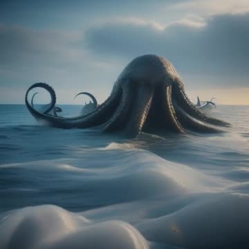 Kraken emerging from the ocean.mp4