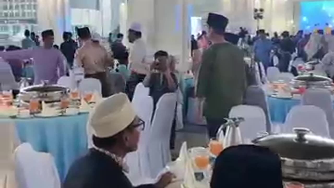 Having iftar with the Malaysian primary minister.