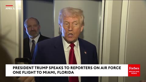 FULL AIR FORCE ONE GAGGLE: Trump Speaks To Reporters After Stock Market Plunge After Tariff Reveal