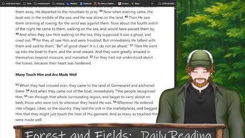 Forest and Fields Daily reading: Mark 6:45-56