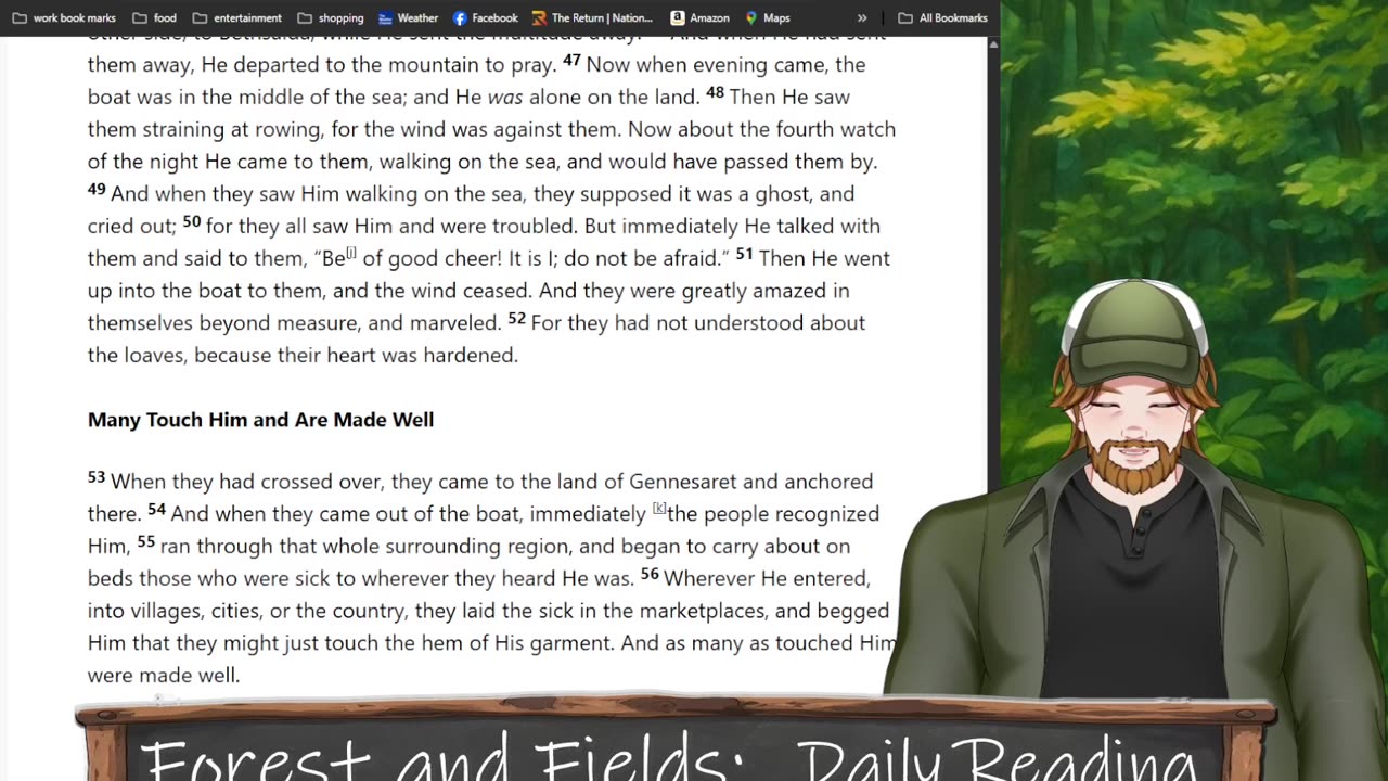 Forest and Fields Daily reading: Mark 6:45-56