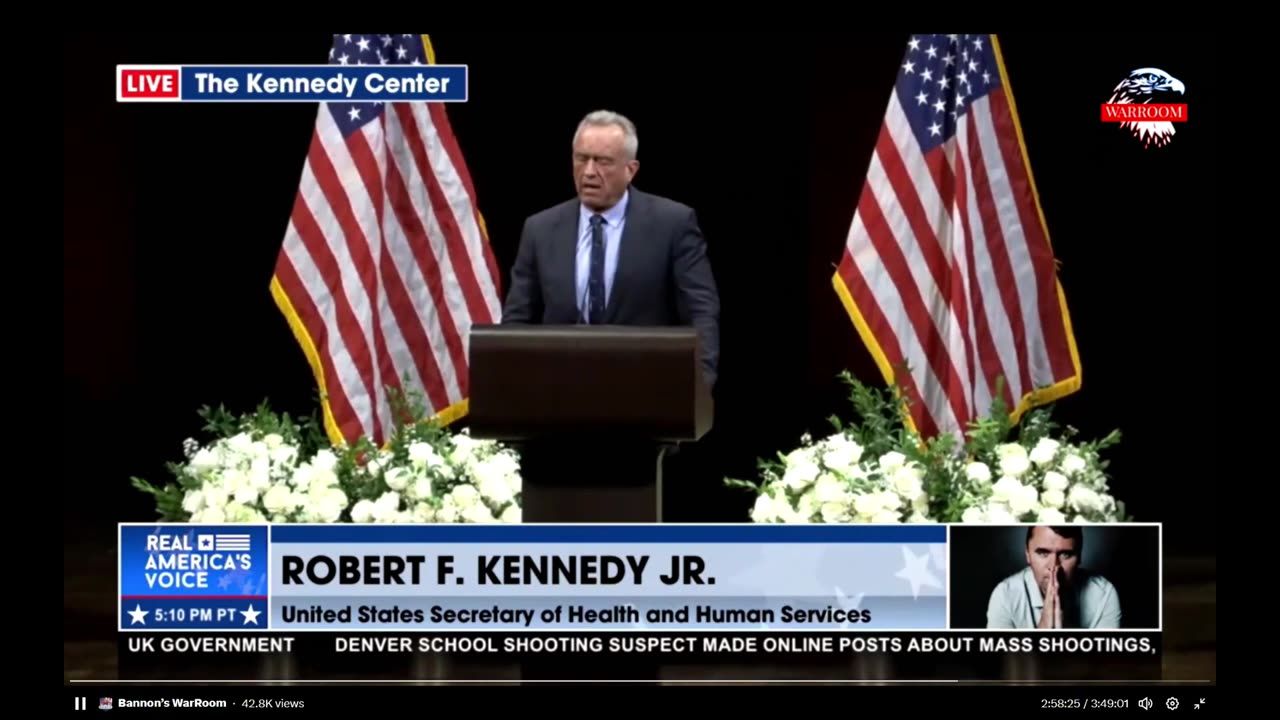 RFK ROCKS THE HOUSE AT THE CHARLIE KIRK MEMORIAL SERVICE