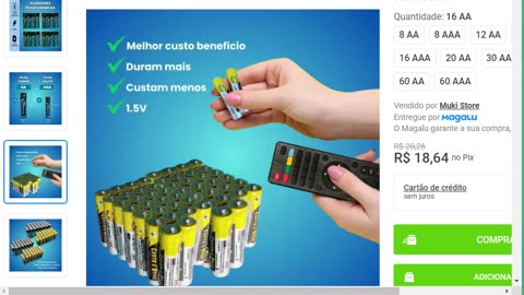 Kit Pilhas Palito AAA + Comum AA 60 Unidades Cada Caixa Cilíndrica - Combos Pilhas