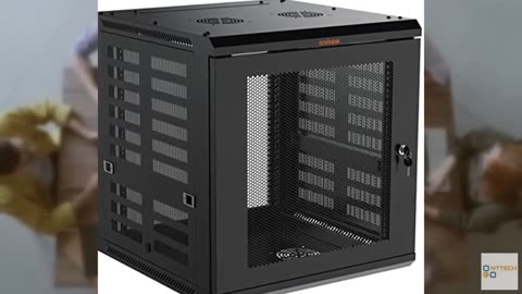 ECHOGEAR 12U Network Rack - Enclosed Wall Mount Rack Kit Includes 2X 1U Shelves,
