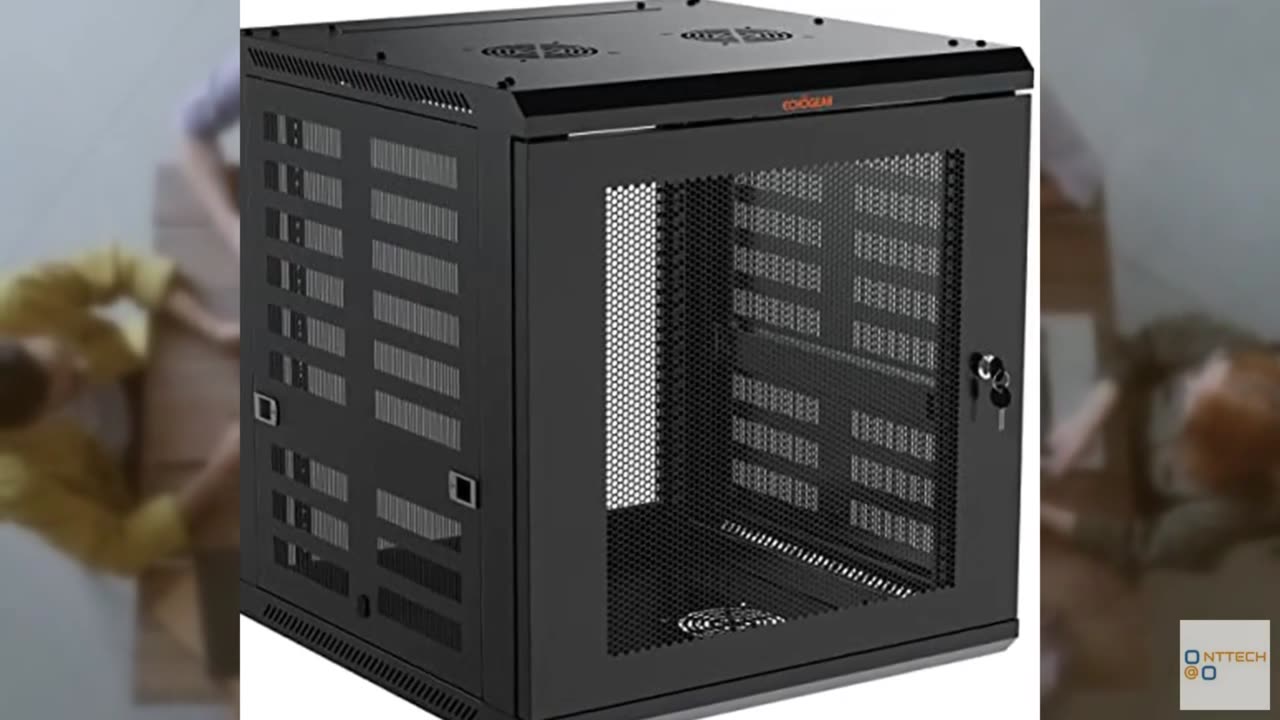 ECHOGEAR 12U Network Rack - Enclosed Wall Mount Rack Kit Includes 2X 1U Shelves,