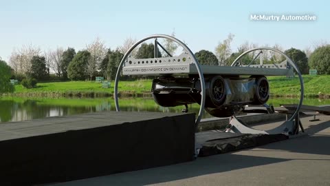 This electric car can drive upside down from a standstill