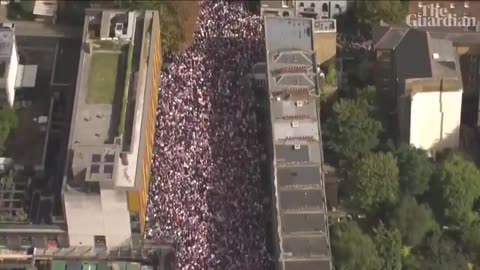 Aerial view of the London protest from the guardian