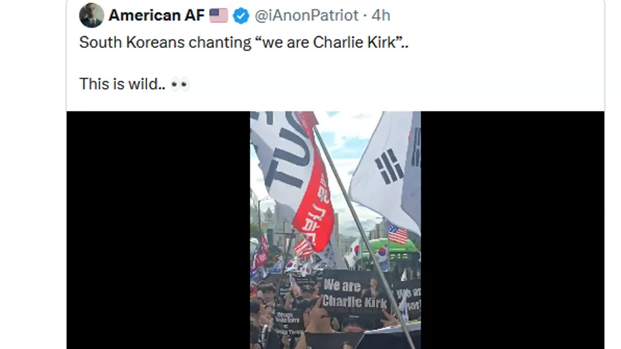 WE Are Charlie Kirk chant - South Korea