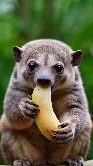 Quokka eating Banana