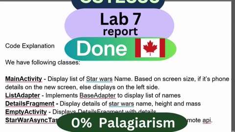 Student Work (lab) | CST2335 Lab 7 Report | Star Wars API App | Algonquin College