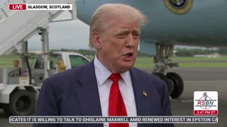 FULL REMARKS: President Trump disembarks AF1 and talks to Press in Glasgow, Scotland. - 7/25/2025