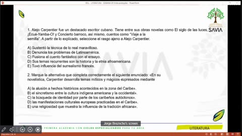 SAVIA SEMIANUAL 2024 | Semana 09 | Literatura