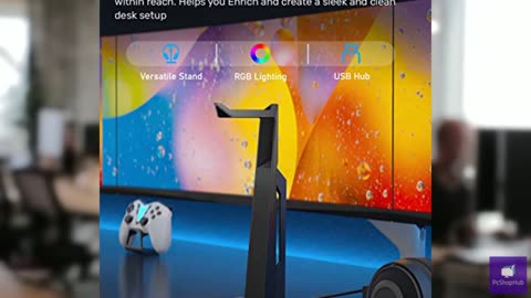 IFYOO RGB Gaming Headset Stand with 2 USB Ports, Game Headphone Mount for PC, Xb