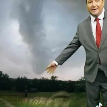A ship or a conscious entity breaks up a tornado on live TV