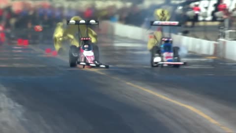 Doug Kalitta and Tony Stewart collide at the 40th NHRA Reading Nationals