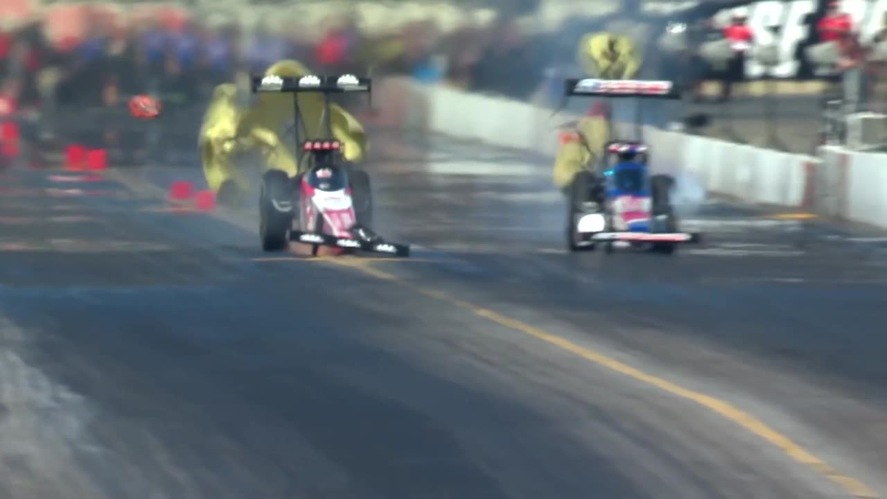 Doug Kalitta and Tony Stewart collide at the 40th NHRA Reading Nationals