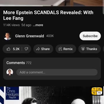 Is this why the Glenn Greenwald blackmail came out today? This video was 5 days ago.