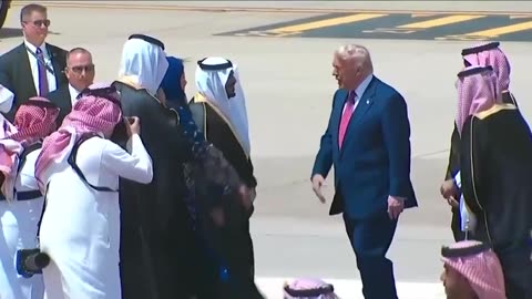 POTUS is greeted by Crown Prince Mohammed bin Salman in Riyadh, Saudi Arabia