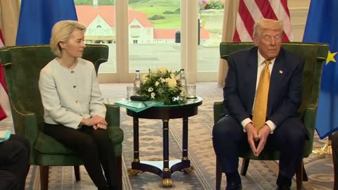 Ursula von der Leyen is staring daggers through Trump