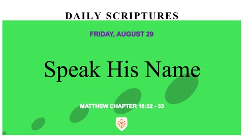 Speak His Name