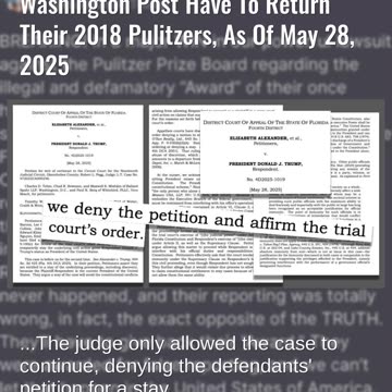 Fact Check: Florida Court Did NOT Rule That NT Times And WaPo Have To Return 2018 Pulitzers