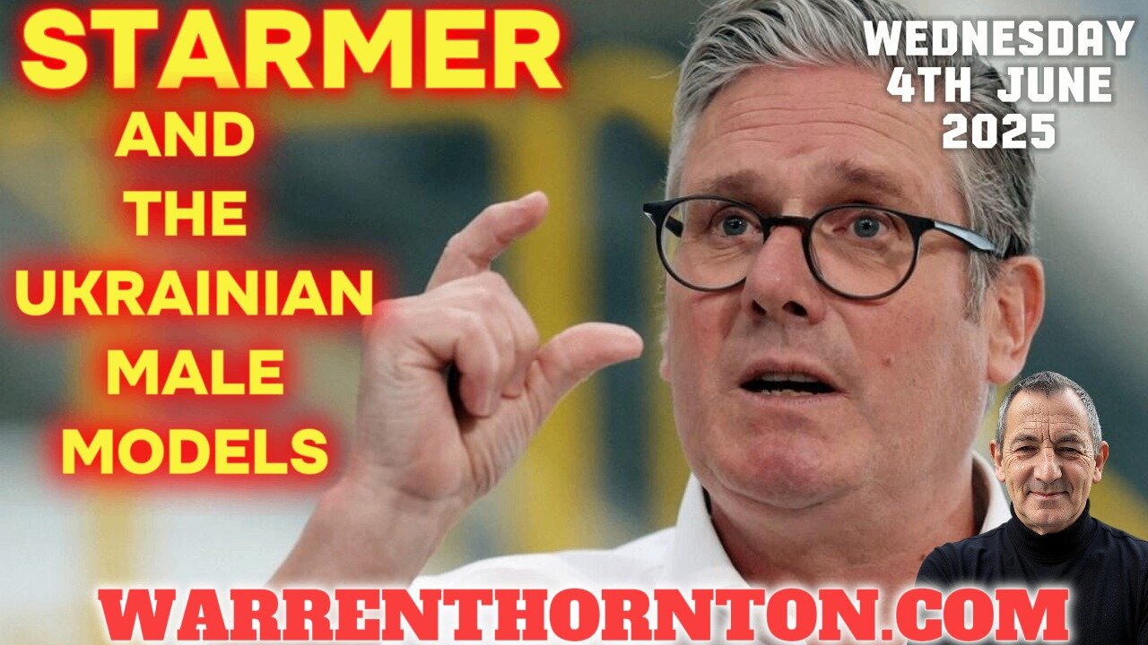 STARMER AND THE UKRAINIAN MALE MODELS WITH WARREN THORNTON, LEMBIT OPIK & CRAIG