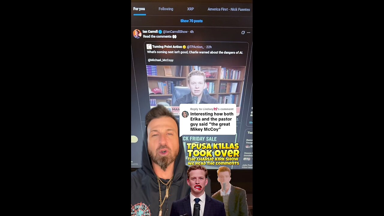 #MikeyMcCoy Hosting the #CharlieKirk Show with #TPUSA - Reading the Comments