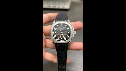 Patek Philippe Aquanaut Date Black Strap Stainless Steel ref. 5167A-001 Sunburst Charcoal Gray