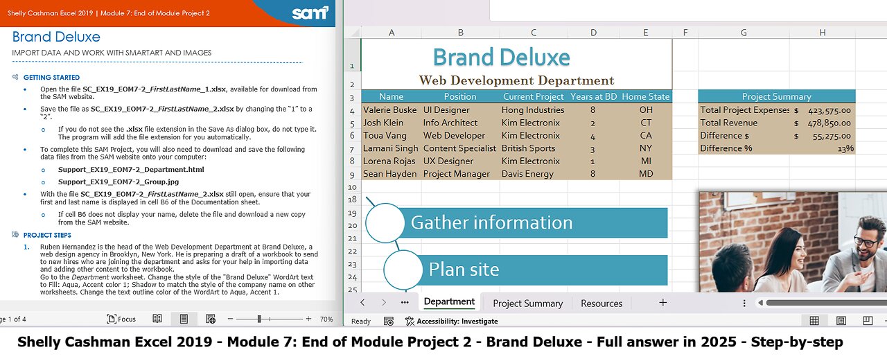 Shelly Cashman Excel 2019 | Module 7: End of Module Project 2 | Brand Deluxe (Full answer 2025)