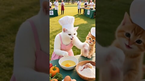 🏆 Mama cat and kitten join a cooking contest in the park – Unexpectedly win a big prize 🐱🍲