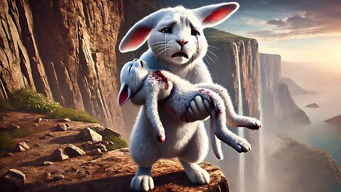 It's a pity that the rabbit was attacked by mice. #rabbit #cat #kitten #funny #ai