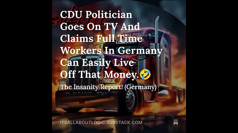 CDU Politician Goes On TV And Claims Full Time Workers In Germany Can Easily Live Off That Money.🤣