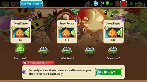Plants vs Zombies 2 - Plant Nursery - Sweet Potato - July 2025