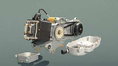 Scooter engine assembly 3d