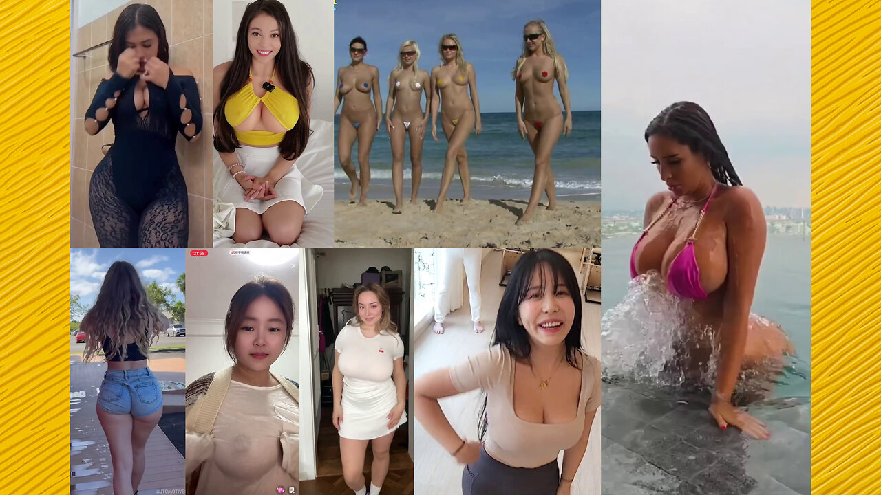 Huge Boobs / No Bra / Hard Nipples 54 - Big bank tiktok challenge ❤️‍ClipchampGirls 2025