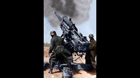 88mm Flak battery engages an Allied bombing raid over Italy in 1944